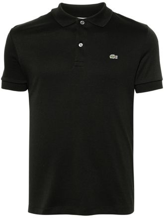 Lacoste logo-patch jersey polo shirt - Black