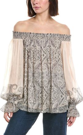 Hemant & Nandita Smocked Detail Off-Shoulder Top