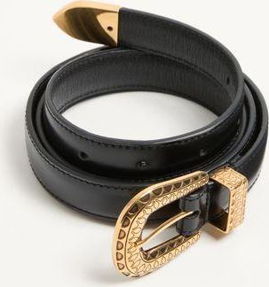 Valentino Garavani Cintura Vlogo Signature In Vitello Spazzolato 20 Mm Uomo NERO 085