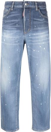 Dsquared2 distressed straight-leg jeans - women - Spandex/Elastane/Polyester/Cotton/Polyester/Cotton/Calf Leather - 42 - Blue