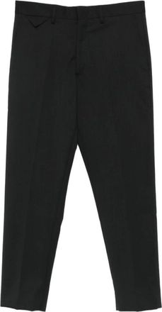 low brand Slim-fit Cropped Tailored Broek - Heren - Straight fit broeken - Zwart - W34 - Wol - Broeken