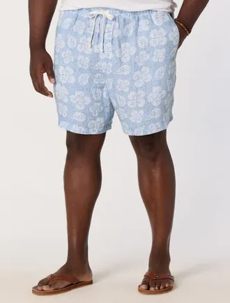 Vineyard Vines Big & Tall Surfside Pull-On Linen Shorts V2 in Floral Coastline at Nordstrom, Size Xxx-Large