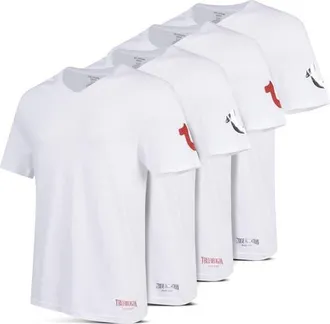 True Religion Mens Undershirts 4 Pack Lightweight Mens Undershirt, 100% Cotton Black in White/white/white/white at Nordstrom, Size Large