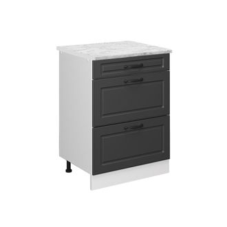 Vicco Mueble Bajo De Cocina R-line, Antracita Casa De Campo, 60 Cm Et M&aacute;rmol