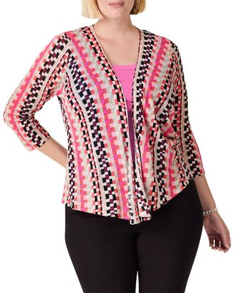 Nic+Zoe Nic+Zoe Plus Pixel Sunset 4-Way Linen-Blend Cardigan