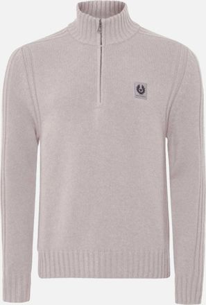Belstaff Mens Belstaff Watch Quarter Zip Jumper Cement Grey - Size: 38