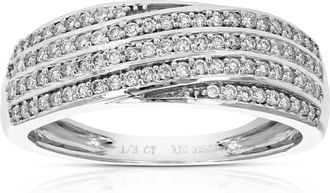 Vir Jewels 1/3 cttw Lab Grown Diamond Wedding Band in Sterling Silver For Women