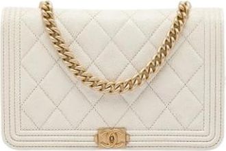 Chanel Pre-owned Wallet on Chain - Dames - Vintage Schoudertas - Wit - ONE Size - Leer - Vintage