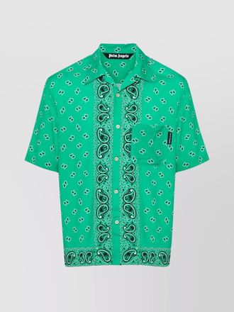 Palm Angels paisley print viscose short-sleeve bowling shirt