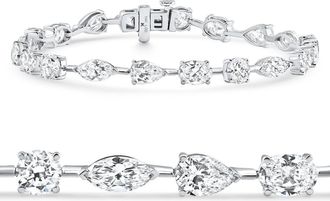Pompeii3 10Ct Mixed Cut Diamond Tennis Bracelet 7 14k White Gold Lab Grown Size: 7
