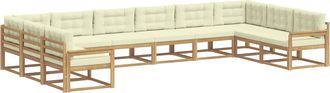 vidaXL Conjunto De Sof&aacute;s De Exterior 10 Uds. Blanco Y Crema Vidaxl