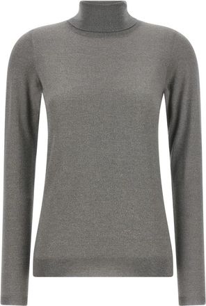 Brunello Cucinelli Sparkling Turtleneck Sweater - Dames - Coltruien - Grijs - S - Kasjmier - Truien & Vesten