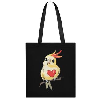 Generic Cockatiel with Heart Womens Tote Casual Shopping Bag Lightweight Shoulder Bags Hobos Handbag for Work Travel Daily 35x40cm
