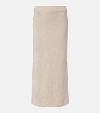 Max Mara Salubre argyle cashmere midi skirt