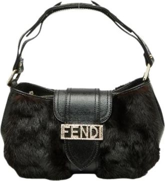 Fendi Pre-owned Vintage Schoudertas - Dames - Vintage Schoudertas - Zwart - ONE Size - Leer - Vintage