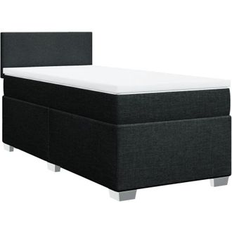 vidaXL Cama Box Spring Con Colch&oacute;n Tela Negro 90x190 Cm Vidaxl