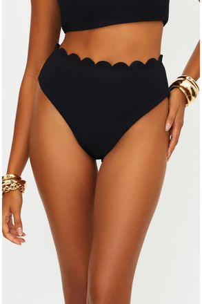 Beach Riot Nessa Bikini Bottom Womens Black High Waist Swimwear GBO3787