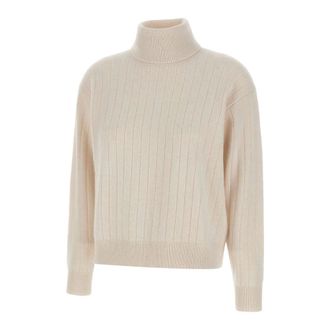 Eleventy Turtlenecks, female, White, M, Wool & Cashmere Turtleneck Jumper
