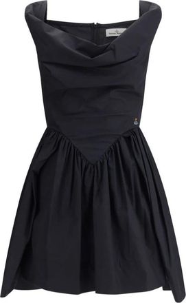 Vivienne Westwood Mini Sunday Jurk met Ruchedetails - Dames - Korte kleedjes - Zwart - M - Katoen - Kleedjes