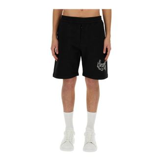 Alexander McQueen Heren, Korte broeken, Zwart, Maat: S Katoen