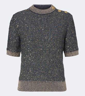 Balmain Pullover con lam&eacute; e paillettes