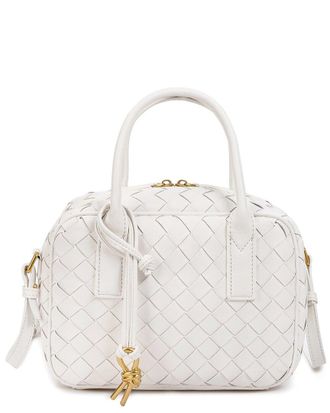 Tiffany & Fred Woven Leather Top-Handle Crossbody
