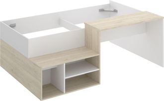 Les Tendances Les Tendances - Cama Compacta Con Escritorio Natural / Blanco 73x134x195 Cm - Kric