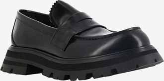 Alexander McQueen Mokassins aus geb&uuml;rstetem Leder mit gezahnter Sohle Wander