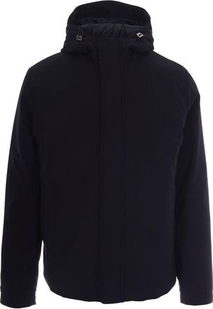 Herno Dark Blue Solid Hood Jacket