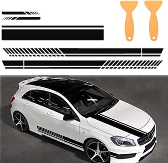 OEM Tira Adhesiva Para Cap&oacute; De Coche, Pegatina De Vinilo Para Retrovisor De Coche De Carreras + 2 Esp&aacute;tulas (2 Piezas)