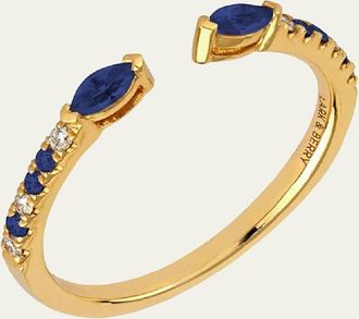 Lark & Berry 14K Yellow Gold Veto Open Ring with Lab Grown Diamonds and Cultured Sapphires