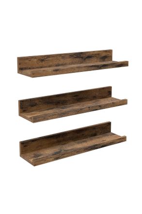 MID.YOU Mid.you Wandregalset, Dunkelbraun, Holzwerkstoff, 38x5x10 cm, h&auml;ngend, Wohnzimmer, Regale, Wandregale