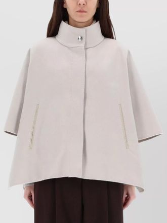 Moorer cape coat high collar side pockets