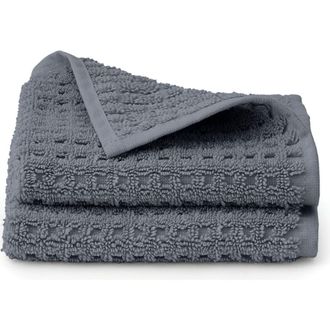 Boll & Branch Set of 2 Waffle Organic Cotton Washcloths in Mineral at Nordstrom
