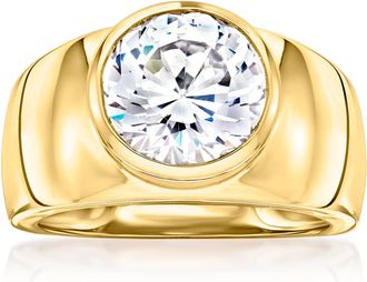 Ross-Simons Bezel-Set CZ Ring in 18kt Gold Over Sterling