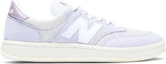 New Balance Unisex T500 in Grigio/Beige/Viola/Bianca, Pelle Scamosciata/Rete, Taglia 37.5