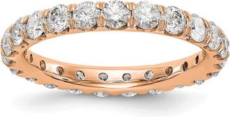 Diamond2Deal 14k Rose Gold Lab Grown Diamond Eternity Wedding Band Ring 2Ct Clarity- VS Color- D-E