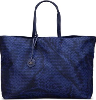 Bottega Veneta 2012-2025 Nylon Intrecciolusion tote bag - women - Nylon - One Size - Blue