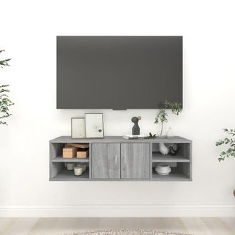 vidaXL Vidaxl - Estanter&iacute;a De Pared Madera Contrachapada Gris 102x30x29 Cm