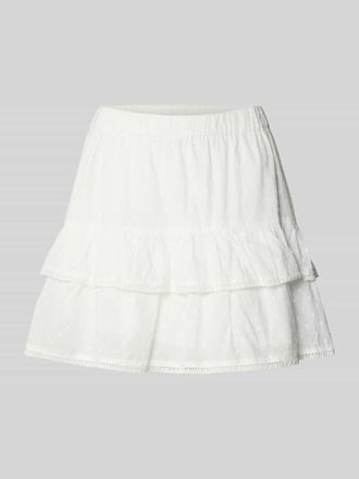 Vero Moda Volant Mini-Rock aus reiner Baumwolle TRINE in Weiss, Gr&ouml;&szlig;e XL