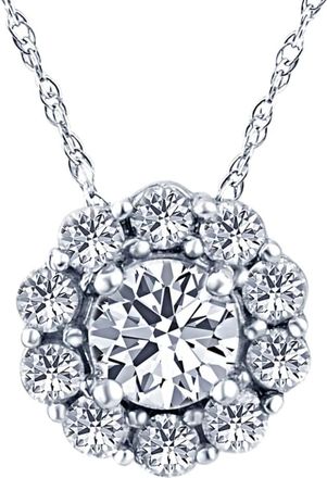 Pompeii3 1ct Diamond Halo Pendant 14K White Gold