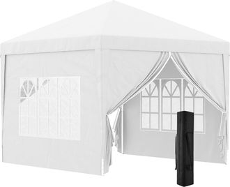 OUTSUNNY 3mx3m Pop Up Gazebo Party Tent Canopy Marquee with Storage Bag White | TJ Hughes Black