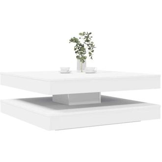 vidaXL Tavolino da Caffè Girevole a 360 Gradi Bianco 90x90x34,5 cm - Vidaxl