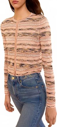 Ulla Johnson Mia Long Sleeve Knit Cardigan In Hibiscus