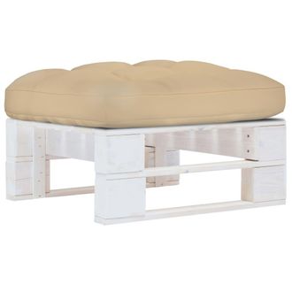 vidaXL Otomana De Jard&iacute;n De Palets Madera De Pino Impregnada Blanca Vidaxl