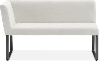 Castlery White Left Banquette Bench, Grey Metal Leg |Elliot by Castlery