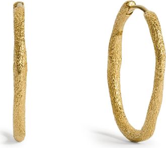 Monica Vinader Medium Antica Slim Hoop Earrings in 18K Gold Vermeil at Nordstrom