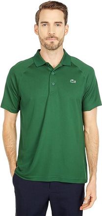 Lacoste Short Sleeve Sport Breathable Run-Resistant Interlock Polo Shirt Mens Clothing Green 1 : 7 (2XL), Polyester