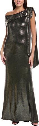 Tadashi Shoji One-Shoulder Metallic Gown