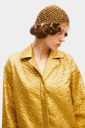 Sleeper Supernova Sequined Shirt in Gold